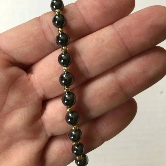 Vintage  Metallic Beaded Bracelet - Picture 5 of 10